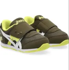 ASICS 恐竜プリント スニーカー オリーブ/イエロー