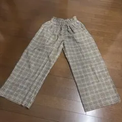GU チェック柄 ワイドパンツ 150