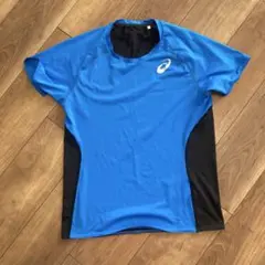 アシックス 陸上用シャツ Mサイズ 青黒