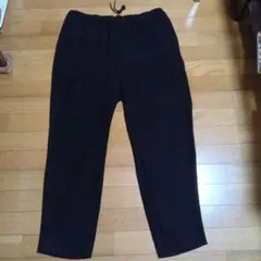 GU黒 ワイドパンツ ウェストゴムひも付き