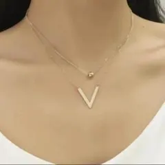 ゴールド V字型 2連ネックレス