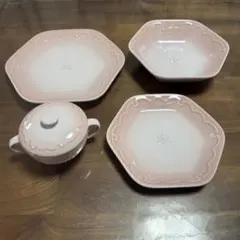 ル・クルーゼ　スノーリング　食器4点セット シェルピンクのサムネイル