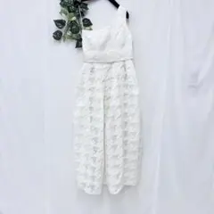 美品✨ クチュール シャロン ワンピース 白 Aライン フォーマル 千鳥柄 高級