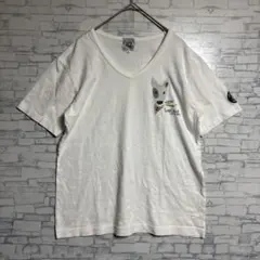 シナコバ　Lupo di Mare ホワイト Vネック Tシャツ トップス　Sのサムネイル