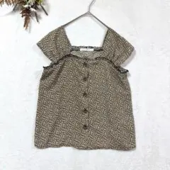 エブリィベリー 花柄 ブラウス フレンチスリーブ フリル ギャザー 半袖 Fのサムネイル