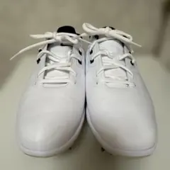 ホワイト ゴルフシューズ スパイク付き