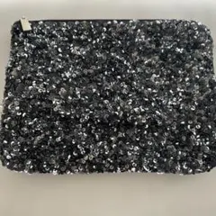 ZARA スパンコールクラッチバッグ 黒と銀