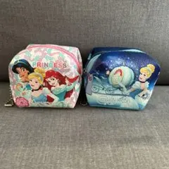 ポーチ ディズニープリンセス小型ポーチ 2個セット