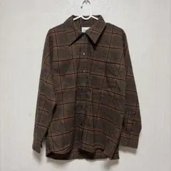 ZARA ブラウン チェック柄 長袖シャツ