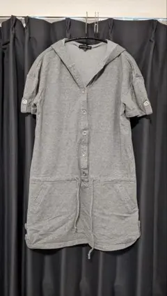 vanilla confusionグレー フード付き ミニワンピース