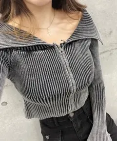 EGOIST オフショルダーリブニット