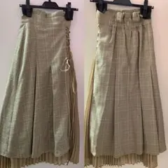 Lily brown チェック柄プリーツスカート