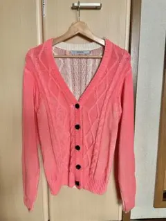 JOYRICH ピンク ケーブル編み カーディガン