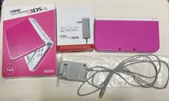 newニンテンドー3DSLL ピンク×ホワイト　ACアダプター付き