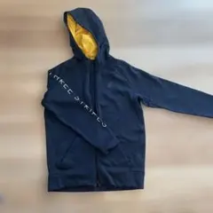 adidas フルジップパーカー 160cm ネイビー/イエロー