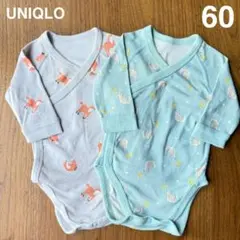 UNIQLO ユニクロ　ボディスーツ　ロンパース　長袖　きつね　60