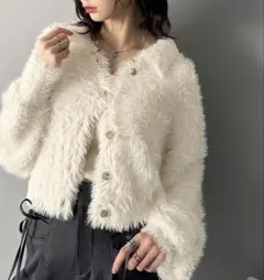 ラメ入りホワイトカーディガン