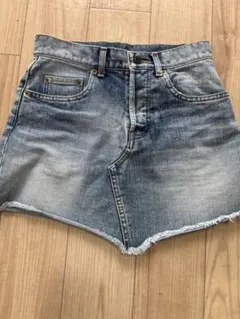 SAINT LAURENT デニムミニスカート ライトブルー