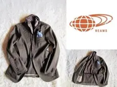 BEAMS アンコンジャケット カーキ スリムテーラードジャケット　スーツ