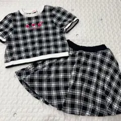 【値下げ中】メゾピアノ　チェックジャガード　セットアップ　120