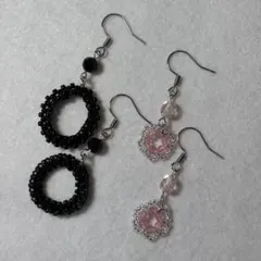 ハンドメイドビーズピアス 2点セット