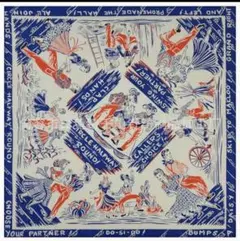 西部劇柄バンダナ ウエスタン ヴィンテージルック カントリー ブルー