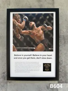 B604 ジョンジョーンズ　A4額付き UFC 総合格闘技　ボクシング　筋トレ