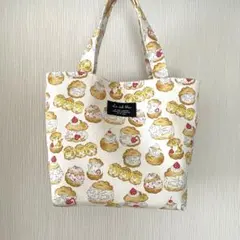 ハンドメイド　ミニトート　お弁当バック　ねこ②
