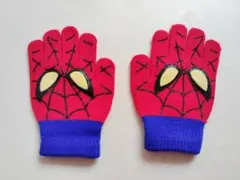 スパイダーマン キッズ用 手袋 ニット レッド ブルー　コスプレ　ハロウィンのサムネイル