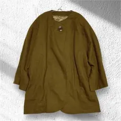 【ハンドメイド】ノーカラージャケット ポケット有 裏地有 肩パッド有 XL相当