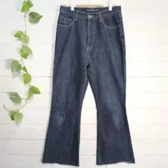 美品 ショコラフィネローブ フレア デニムパンツ M Onewash カットオフのサムネイル