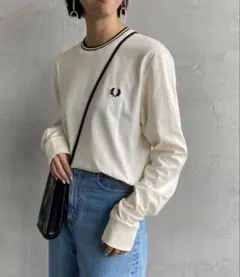 FRED PERRY 長袖Tシャツ L アイボリー