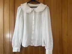 【Ank Rouge】フリル付きホワイト長袖シャツ
