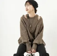 nenom ネノム レイヤードデザイン Vネックニット