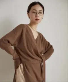 RANDEBOO arrange wool knit brownのサムネイル