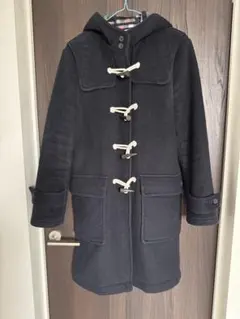 ブラックダッフルコート フード付き