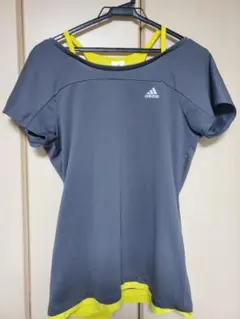 adidas 陸上用シャツ O グレー/イエロー