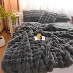 【話題】新品 ふわとろ毛布 もこもこ毛布 2枚 グレー 100×160 大人気