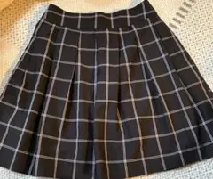 プリーツスカート 黒と白のチェック柄 Mサイズ