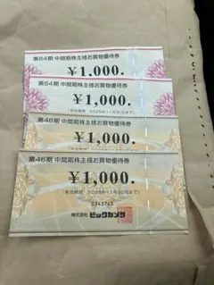 ビックカメラ＋コジマ株主優待券のサムネイル