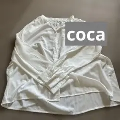coca ホワイト 長袖シャツ ブラウス ONE SIZEのサムネイル