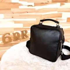 廃番【アディダス】スクエア 3way ミニ リュック トレフォイル 総柄 黒