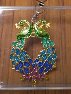 孔雀のストラップA☆七宝風