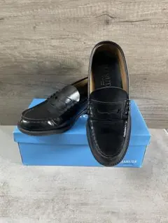 HARUTA ブラックレザー ローファー 24.5EEE