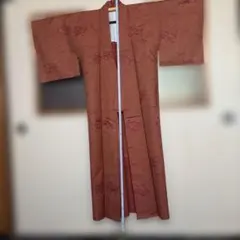 赤茶色 花柄 着物