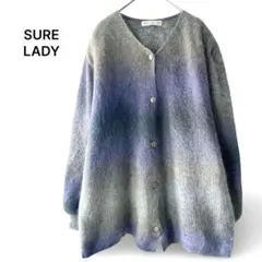 SURE LADYグラデーションニットカーディガンVネック長袖Y2K日本製