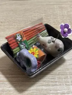 お香 お香立て 象 小物入れ付き アジアン雑貨 マライカ 陶器