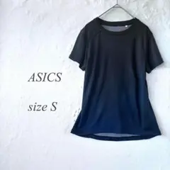 ASICS 半袖Tシャツ S 黒 速乾性 スポーツウェア 運動 1491のサムネイル