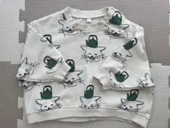 MARK'S 薄手トレーナー 猫　総柄　80