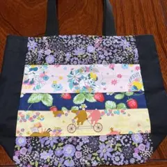 ハンドメイド花柄パッチワーク トートバッグ
